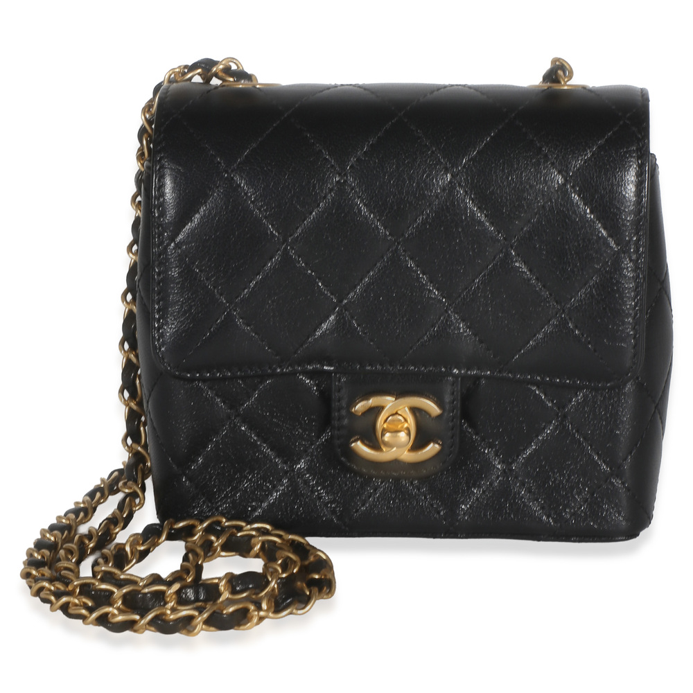 Chanel Black Quilted Goatskin Mini Square Flap Bag
